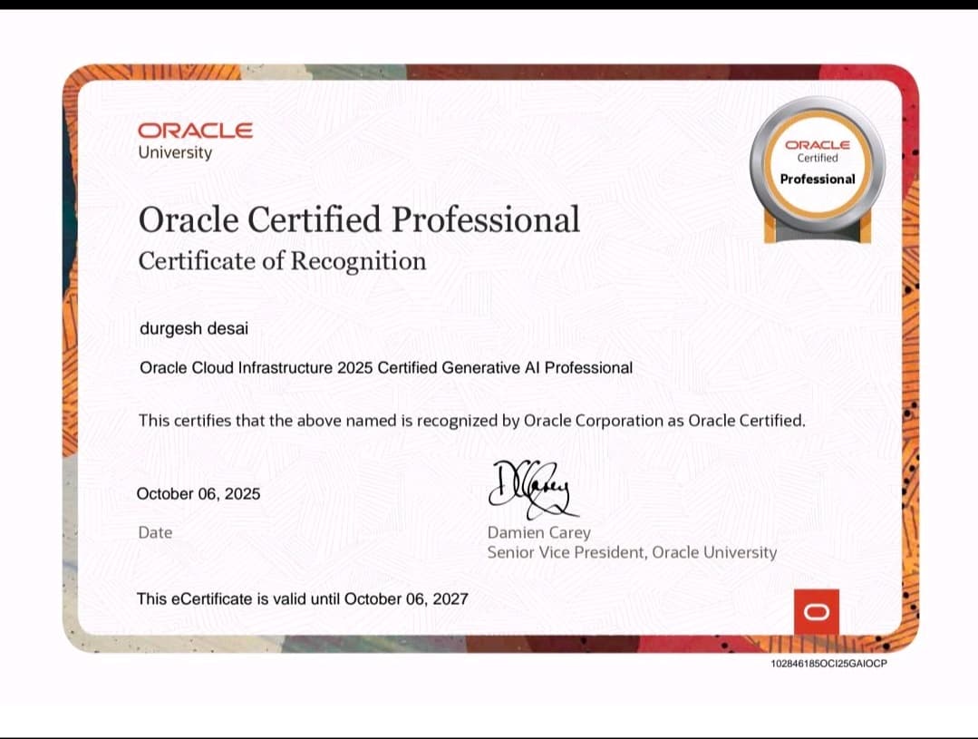 Oracle Certified Generative AI Professional